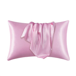 Taie d'Oreiller en Satin rose