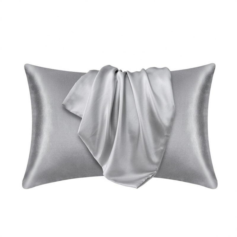 Taie d'Oreiller en Satin gris